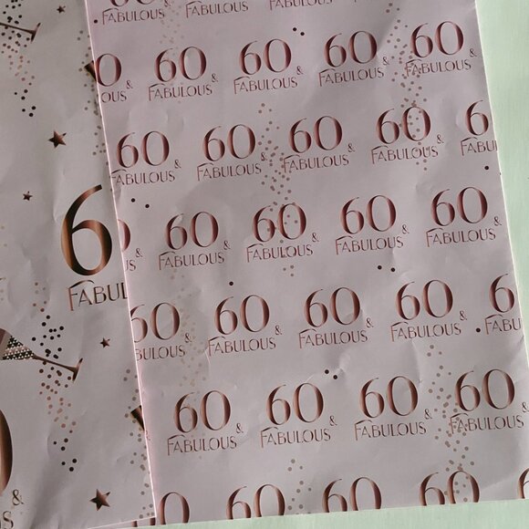60 & Fabulous Birthday Party Wrapping Paper - Picture 3 of 8